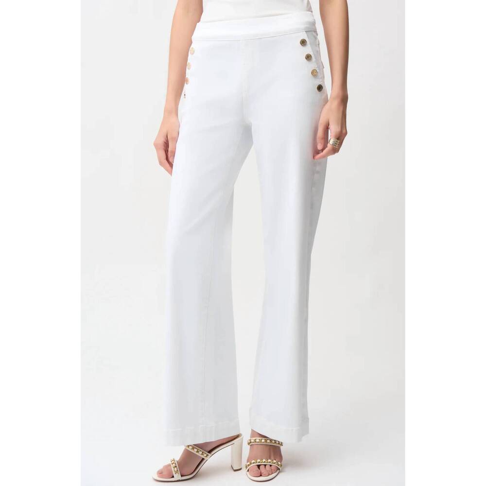 NEW JOSEPH RIBKOFF wide leg pull on jeans in white